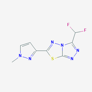 molecular formula C8H6F2N6S B4536533 3-(difluoromethyl)-6-(1-methyl-1H-pyrazol-3-yl)[1,2,4]triazolo[3,4-b][1,3,4]thiadiazole 