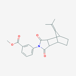 molecular formula C20H21NO4 B453655 methyl 3-[1,3-dioxo-8-(propan-2-ylidene)octahydro-2H-4,7-methanoisoindol-2-yl]benzoate 