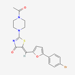 molecular formula C20H18BrN3O3S B4536559 2-(4-acetyl-1-piperazinyl)-5-{[5-(4-bromophenyl)-2-furyl]methylene}-1,3-thiazol-4(5H)-one 