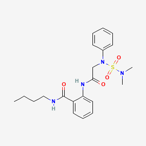 molecular formula C21H28N4O4S B4536564 N-butyl-2-({N-[(dimethylamino)sulfonyl]-N-phenylglycyl}amino)benzamide 
