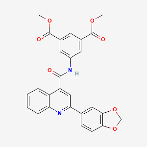dimethyl 5-({[2-(1,3-benzodioxol-5-yl)-4-quinolinyl]carbonyl}amino)isophthalate