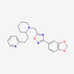 molecular formula C22H24N4O3 B4536581 2-[2-(1-{[3-(1,3-benzodioxol-5-yl)-1,2,4-oxadiazol-5-yl]methyl}-2-piperidinyl)ethyl]pyridine 