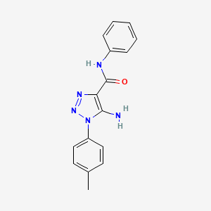 molecular formula C16H15N5O B4536594 5-amino-1-(4-methylphenyl)-N-phenyl-1H-1,2,3-triazole-4-carboxamide 