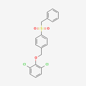 molecular formula C20H16Cl2O3S B4536595 2-{[4-(benzylsulfonyl)benzyl]oxy}-1,3-dichlorobenzene 