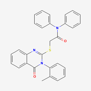 2-{[3-(2-methylphenyl)-4-oxo-3,4-dihydro-2-quinazolinyl]thio}-N,N-diphenylacetamide