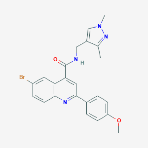 molecular formula C23H21BrN4O2 B453665 6-bromo-N-[(1,3-dimethyl-1H-pyrazol-4-yl)methyl]-2-(4-methoxyphenyl)-4-quinolinecarboxamide 