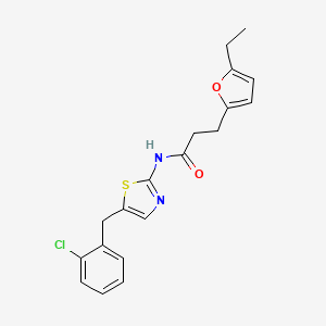 molecular formula C19H19ClN2O2S B4536650 N-[5-(2-chlorobenzyl)-1,3-thiazol-2-yl]-3-(5-ethyl-2-furyl)propanamide 