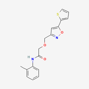 molecular formula C17H16N2O3S B4536698 N-(2-methylphenyl)-2-{[5-(2-thienyl)-3-isoxazolyl]methoxy}acetamide 
