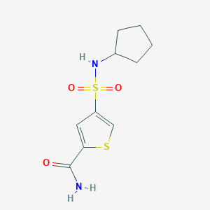 molecular formula C10H14N2O3S2 B4536703 4-[(cyclopentylamino)sulfonyl]-2-thiophenecarboxamide 