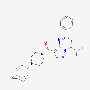 molecular formula C29H33F2N5O B453672 3-{[4-(2-Adamantyl)-1-piperazinyl]carbonyl}-7-(difluoromethyl)-5-(4-methylphenyl)pyrazolo[1,5-a]pyrimidine 