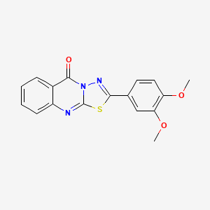 molecular formula C17H13N3O3S B4536730 2-(3,4-dimethoxyphenyl)-5H-[1,3,4]thiadiazolo[2,3-b]quinazolin-5-one 