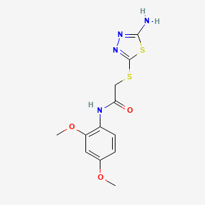 molecular formula C12H14N4O3S2 B4536731 2-[(5-amino-1,3,4-thiadiazol-2-yl)thio]-N-(2,4-dimethoxyphenyl)acetamide 