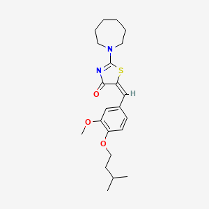 molecular formula C22H30N2O3S B4536748 2-(1-azepanyl)-5-[3-methoxy-4-(3-methylbutoxy)benzylidene]-1,3-thiazol-4(5H)-one 