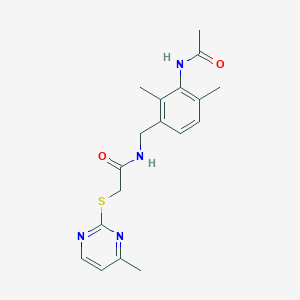 molecular formula C18H22N4O2S B4536749 N-[3-(acetylamino)-2,4-dimethylbenzyl]-2-[(4-methyl-2-pyrimidinyl)thio]acetamide 