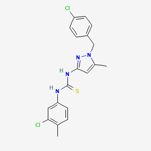molecular formula C19H18Cl2N4S B4536755 N-[1-(4-chlorobenzyl)-5-methyl-1H-pyrazol-3-yl]-N'-(3-chloro-4-methylphenyl)thiourea 