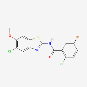 molecular formula C15H9BrCl2N2O2S B4536770 5-bromo-2-chloro-N-(5-chloro-6-methoxy-1,3-benzothiazol-2-yl)benzamide 