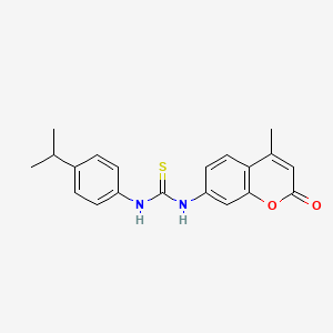 molecular formula C20H20N2O2S B4536776 N-(4-isopropylphenyl)-N'-(4-methyl-2-oxo-2H-chromen-7-yl)thiourea 