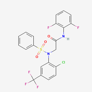 molecular formula C21H14ClF5N2O3S B4536784 N~2~-[2-chloro-5-(trifluoromethyl)phenyl]-N~1~-(2,6-difluorophenyl)-N~2~-(phenylsulfonyl)glycinamide 