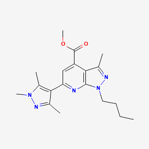 methyl 1-butyl-3-methyl-6-(1,3,5-trimethyl-1H-pyrazol-4-yl)-1H-pyrazolo[3,4-b]pyridine-4-carboxylate