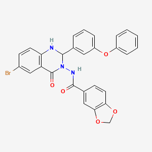 molecular formula C28H20BrN3O5 B4536797 N-[6-bromo-4-oxo-2-(3-phenoxyphenyl)-1,4-dihydro-3(2H)-quinazolinyl]-1,3-benzodioxole-5-carboxamide 