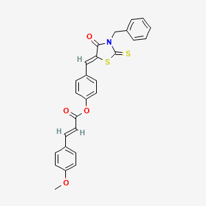 molecular formula C27H21NO4S2 B4536802 4-[(3-benzyl-4-oxo-2-thioxo-1,3-thiazolidin-5-ylidene)methyl]phenyl 3-(4-methoxyphenyl)acrylate 