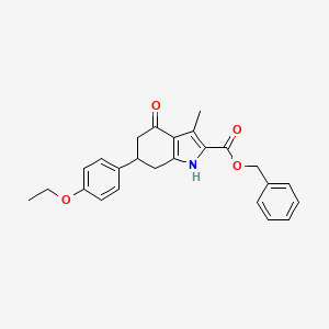 molecular formula C25H25NO4 B4536818 benzyl 6-(4-ethoxyphenyl)-3-methyl-4-oxo-4,5,6,7-tetrahydro-1H-indole-2-carboxylate 