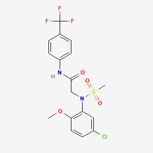 molecular formula C17H16ClF3N2O4S B4536822 N~2~-(5-chloro-2-methoxyphenyl)-N~2~-(methylsulfonyl)-N~1~-[4-(trifluoromethyl)phenyl]glycinamide 