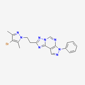 molecular formula C19H17BrN8 B4536826 2-[2-(4-bromo-3,5-dimethyl-1H-pyrazol-1-yl)ethyl]-7-phenyl-7H-pyrazolo[4,3-e][1,2,4]triazolo[1,5-c]pyrimidine 