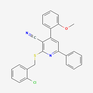 molecular formula C26H19ClN2OS B4536829 2-[(2-chlorobenzyl)thio]-4-(2-methoxyphenyl)-6-phenylnicotinonitrile 