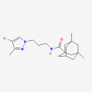 molecular formula C20H30BrN3O B4536843 N-[3-(4-bromo-3-methyl-1H-pyrazol-1-yl)propyl]-3,5-dimethyl-1-adamantanecarboxamide 