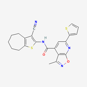 molecular formula C22H18N4O2S2 B4536860 N-(3-cyano-5,6,7,8-tetrahydro-4H-cyclohepta[b]thien-2-yl)-3-methyl-6-(2-thienyl)isoxazolo[5,4-b]pyridine-4-carboxamide 