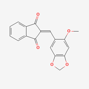 molecular formula C18H12O5 B4536864 2-[(6-methoxy-1,3-benzodioxol-5-yl)methylene]-1H-indene-1,3(2H)-dione 