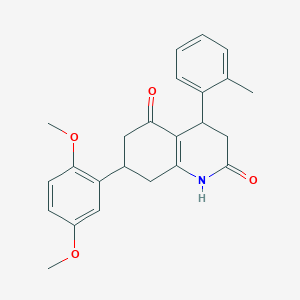 molecular formula C24H25NO4 B4536868 7-(2,5-dimethoxyphenyl)-4-(2-methylphenyl)-4,6,7,8-tetrahydro-2,5(1H,3H)-quinolinedione 
