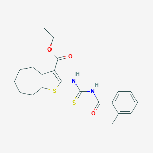 ethyl 2-({[(2-methylphenyl)carbonyl]carbamothioyl}amino)-5,6,7,8-tetrahydro-4H-cyclohepta[b]thiophene-3-carboxylate