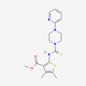 molecular formula C18H22N4O2S2 B4536887 methyl 4,5-dimethyl-2-({[4-(2-pyridinyl)-1-piperazinyl]carbonothioyl}amino)-3-thiophenecarboxylate 