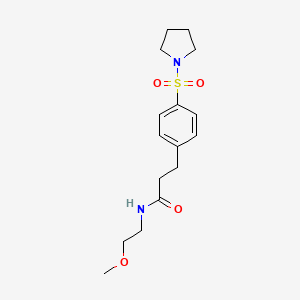 N-(2-methoxyethyl)-3-[4-(1-pyrrolidinylsulfonyl)phenyl]propanamide