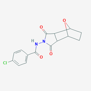 molecular formula C15H13ClN2O4 B453691 4-chloro-N-(1,3-dioxooctahydro-2H-4,7-epoxyisoindol-2-yl)benzamide 