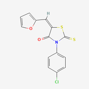 molecular formula C14H8ClNO2S2 B4536916 3-(4-chlorophenyl)-5-(2-furylmethylene)-2-thioxo-1,3-thiazolidin-4-one 
