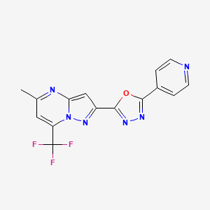 molecular formula C15H9F3N6O B4536919 5-methyl-2-[5-(4-pyridinyl)-1,3,4-oxadiazol-2-yl]-7-(trifluoromethyl)pyrazolo[1,5-a]pyrimidine 