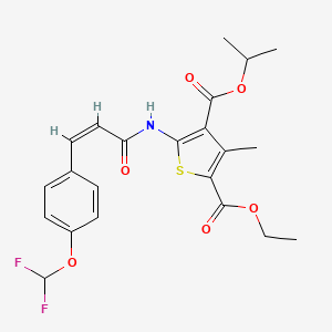 molecular formula C22H23F2NO6S B4536927 2-ethyl 4-isopropyl 5-({3-[4-(difluoromethoxy)phenyl]acryloyl}amino)-3-methyl-2,4-thiophenedicarboxylate 