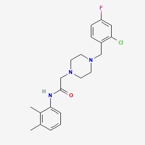 molecular formula C21H25ClFN3O B4536952 2-[4-(2-chloro-4-fluorobenzyl)-1-piperazinyl]-N-(2,3-dimethylphenyl)acetamide 