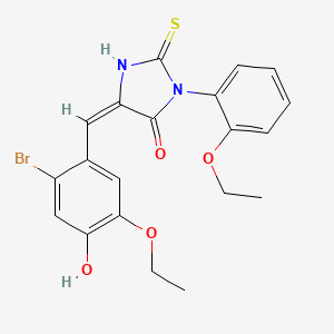 molecular formula C20H19BrN2O4S B4536954 5-(2-bromo-5-ethoxy-4-hydroxybenzylidene)-3-(2-ethoxyphenyl)-2-thioxo-4-imidazolidinone 