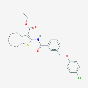 ethyl 2-({3-[(4-chlorophenoxy)methyl]benzoyl}amino)-5,6,7,8-tetrahydro-4H-cyclohepta[b]thiophene-3-carboxylate