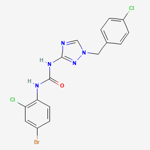 molecular formula C16H12BrCl2N5O B4536993 N-(4-bromo-2-chlorophenyl)-N'-[1-(4-chlorobenzyl)-1H-1,2,4-triazol-3-yl]urea 