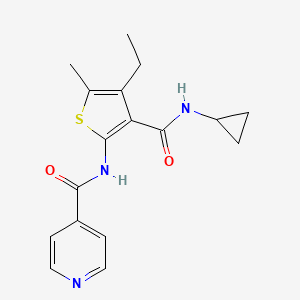 molecular formula C17H19N3O2S B4537000 N-{3-[(cyclopropylamino)carbonyl]-4-ethyl-5-methyl-2-thienyl}isonicotinamide 
