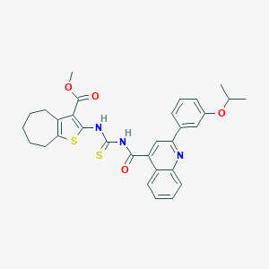 methyl 2-{[({[2-(3-isopropoxyphenyl)-4-quinolinyl]carbonyl}amino)carbothioyl]amino}-5,6,7,8-tetrahydro-4H-cyclohepta[b]thiophene-3-carboxylate