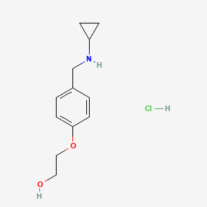 molecular formula C12H18ClNO2 B4537018 2-{4-[(cyclopropylamino)methyl]phenoxy}ethanol hydrochloride 