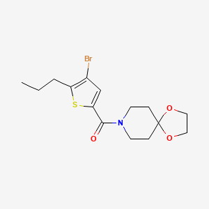 molecular formula C15H20BrNO3S B4537036 8-[(4-bromo-5-propyl-2-thienyl)carbonyl]-1,4-dioxa-8-azaspiro[4.5]decane 