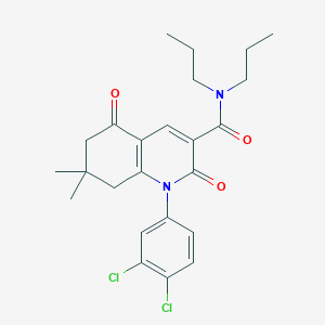molecular formula C24H28Cl2N2O3 B4537041 1-(3,4-dichlorophenyl)-7,7-dimethyl-2,5-dioxo-N,N-dipropyl-1,2,5,6,7,8-hexahydro-3-quinolinecarboxamide 