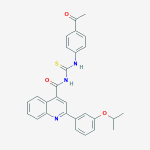 N-(4-acetylphenyl)-N'-{[2-(3-isopropoxyphenyl)-4-quinolinyl]carbonyl}thiourea